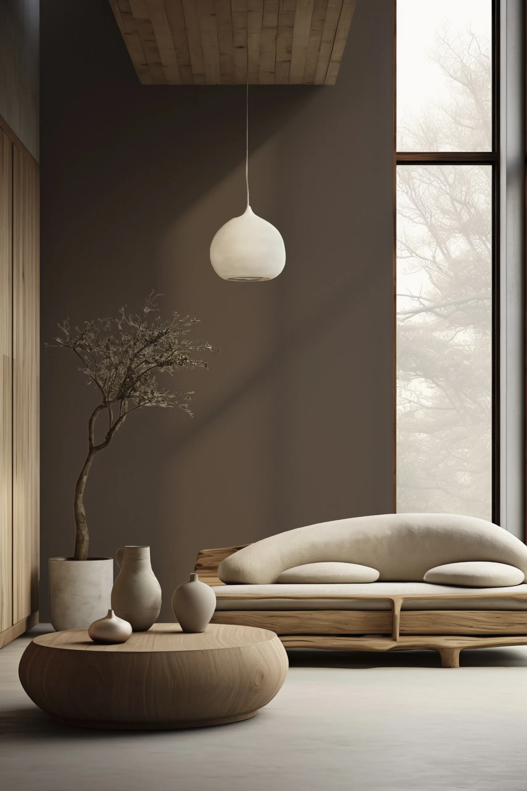 Brown Embossed Wallpaper – Natural Warmth (24201-20)